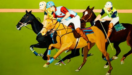 “Polo III” 2009, Oil on canvas, 36 x 60 inches, Signed