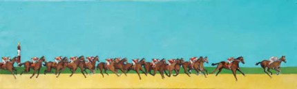 “Seabiscuit” 2007, Oil on canvas, 12 x 52 inches, Signed