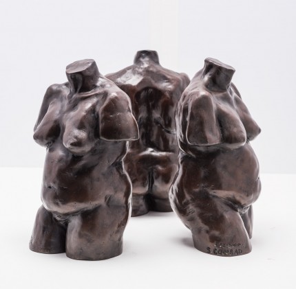 “Nude Torso Trio” Bronze, Numbered, Signed & Dated