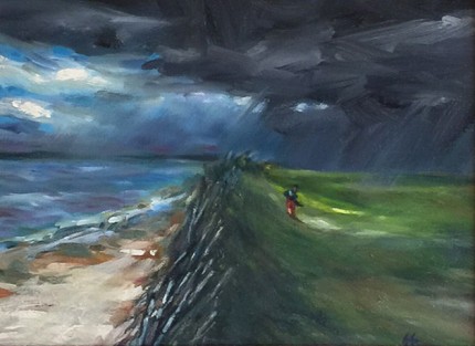 “Last Loop, Waterville, Ireland” Oil on canvas, 9 x 12 inches, 15.5 x 18.5 inches, Signed lower right