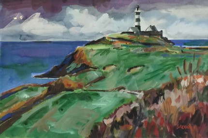 “Old Head, Ireland” Watercolour on paper, 12 x 18 inches, 20 x 26 inches, Signed lower right