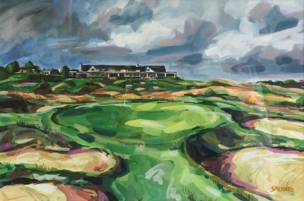 “Shinnecock Hills, Long Island” Watercolour on paper, 12 x 18 inches, 20 x 26 inches, Signed lower right