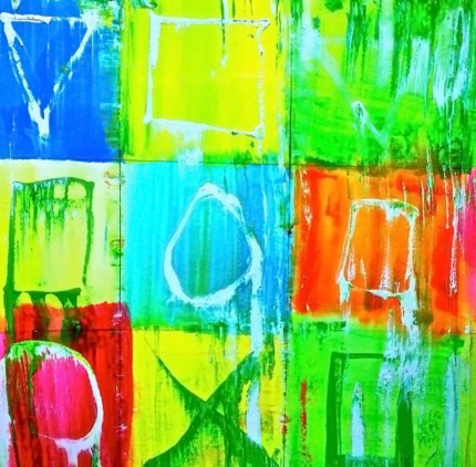 “Abstract of the Future After Kandisnky” Archival vegetable pigment on archival paper, Mounted on anodized aluminum, 6 x 6 feet