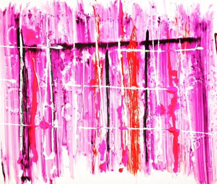 “Of Sacred Things” Acrylic, Watercolor & Acetone of paper, 19 x 25 inches