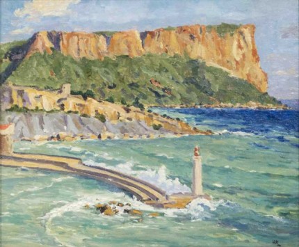 “Coast Scene Near Marseilles” c. 1935, Oil on canvas, 25 x 30 inches