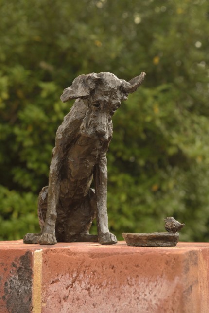 “Fledgling” Great Dane, Bronze resin, 12 x 12 x 7 inches
