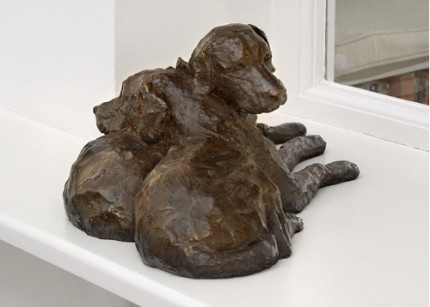“Friendship” Labrador, Bronze resin, 7 x 17 x 10 inches