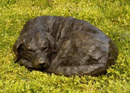 “Snowy” Labrador, Bronze resin, 9 x 24 x 18 inches