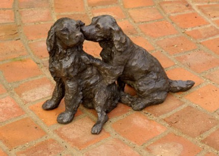 “A Quiet Word” Springer Spaniel, Bronze resin, 12 x 18 x 8 inches