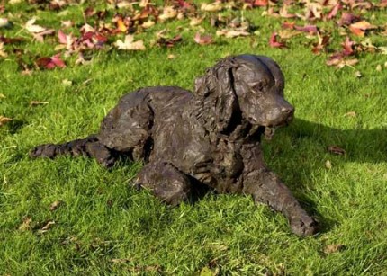 “Poppy” Springer Spaniel, Bronze resin, 15 x 34 x 17 inches