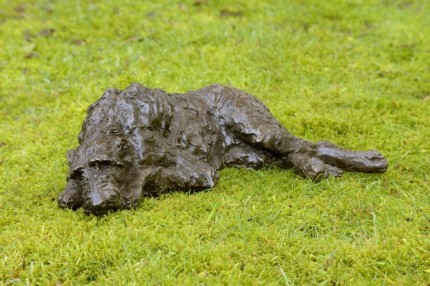 “Hesperus” Wolfhound, Bronze resin, 5 x 15 x 9 inches
