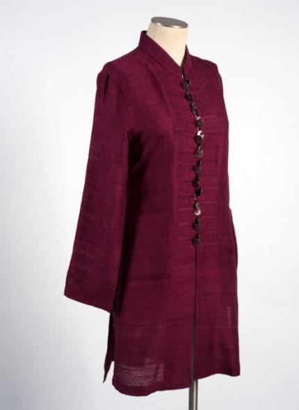 Burgundy Tibetan Coin Coat