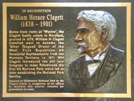 Small bas relief plaque made for Yellowstone honoring my great grandfather who introduced the bill that made Yellowstone the first National Park.