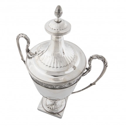 “George III Presentation Trophy by Henry Chawncer, c. 1790” Sterling Silver, 22 x 13.5 inches, 91.81 oz | Polo House, Palm Beach Polo & Country Club